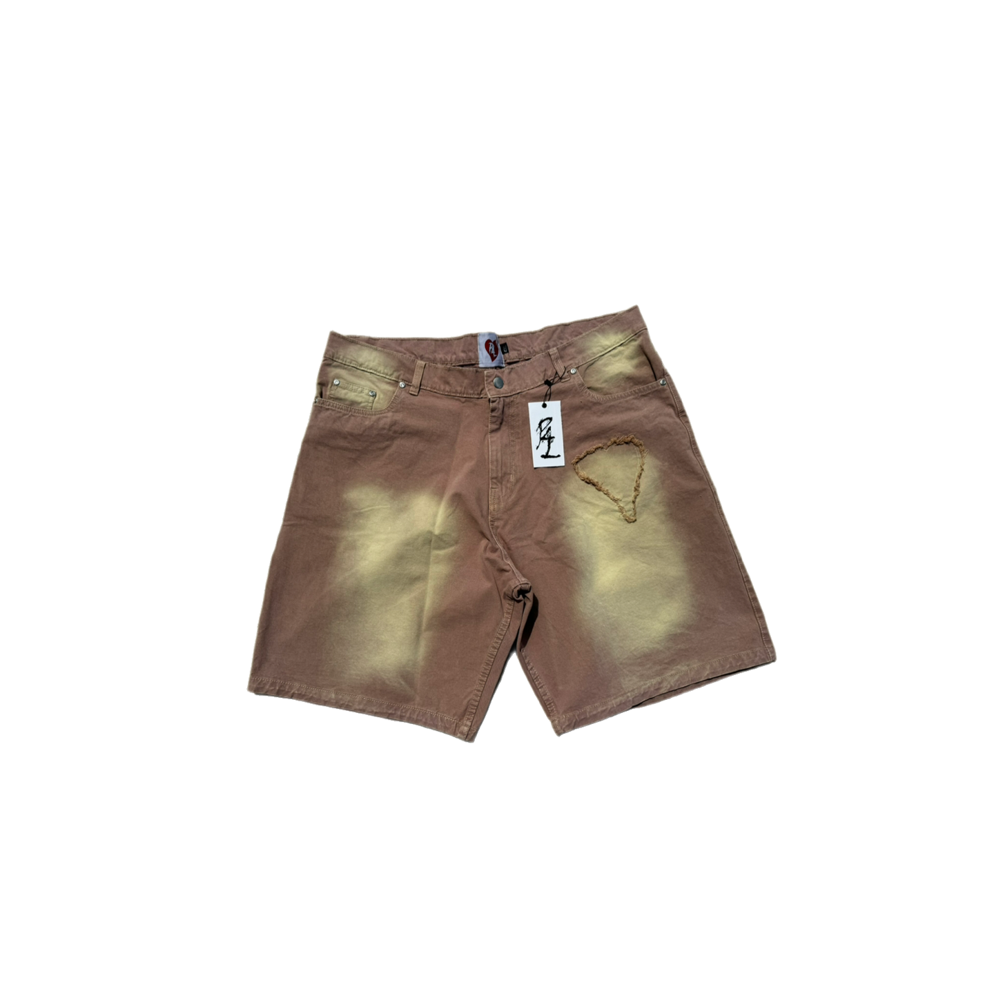 P4L Khaki Denim Shorts