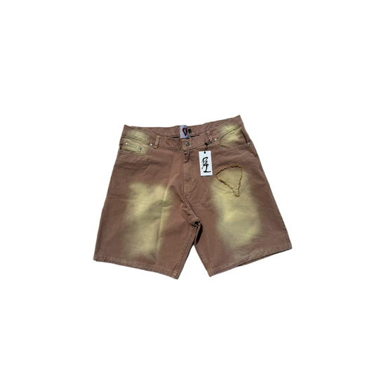 P4L Khaki Denim Shorts